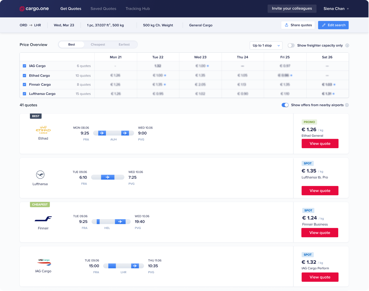 cargo.one The easiest way to book air cargo